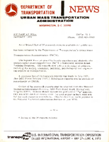 Department of Transportation News Urban Mass Transportation Administration UMTA 722