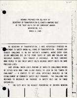 Remarks Prepared for Delivery by Secretary of Transportation Elizabeth Hanford Dole at the Seat Belts Pay Off Campaign Awards