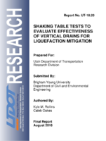 Shaking Table Tests to Evaluate Effectiveness of Vertical Drains for Liquefaction Mitigation