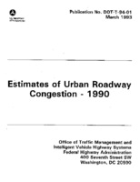 Estimates of Urban Roadway Congestion 1990 Interim Report