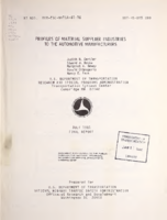 Profiles of Material Supplier Industries to the Automotive Manufacturers