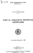 Part 25 Parachute Technician Certificates