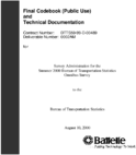Survey Administration for the Summer 2000 Bureau of Transportation Statistics Omnibus Survey Final Codebook Public Use and Technical Documentation
