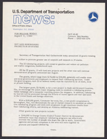 Department of Transportation News Releases August 1980