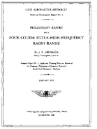 Preliminary Report on a Four Course UltraHighFrequency Radio Range
