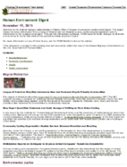 Human Environment Digest November 19 2015