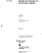 Closed Loop Control of Automotive Engines