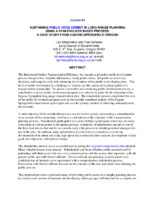 Sustaining Public Involvement in Long Range Planning Using a Stakeholder Based Process  A Case Study from EugeneSpringfield Oregon