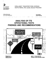 ITS Institutional and Legal Issues Program Analysis of ITS Operational Tests Findings and Recommendations