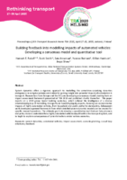 Building Feedback into Modelling Impacts of Automated Vehicles Developing a Consensus Model and Quantitative Tool