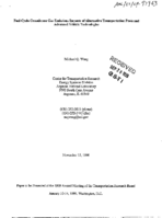 FuelCycle Greenhouse Gas Emissions Impacts of Alternative Transportation Fuels and Advanced Vehicle Technologies