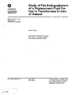Study of Fire Extinguishment of a Replacement Fluid for Use in Transformers in Lieu of Askarel