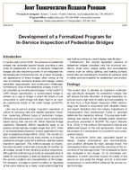Development of a Formalized Program for InService Inspection of Pedestrian Bridges Summary