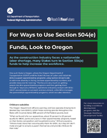 For Ways to Use Section 504e Funds Look to Oregon