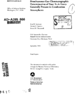 Simultaneous GasChromatographic Determination of Toxic Gases in Combustion Atmospheres