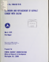 Extension and replacement of asphalt cement with sulfur