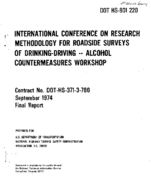 International Conference on Research Methodology for Roadside Surveys of DrinkingDriving Alcohol Countermeasures Workshop