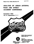 Analysis of Urban Arterial Road and Street Accident Experience Volume IV  Appendixes EI