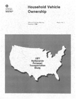 Household Vehicle Ownership 1977 Nationwide Personal Transportation Study Report 2