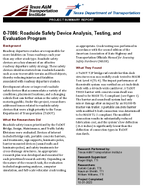 Roadside Safety Device Analysis Testing and Evaluation Program Project Summary Report
