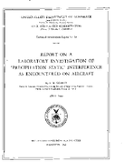 Report on a Laboratory Investigation of Precipitation Static Interference as Encountered on Aircraft