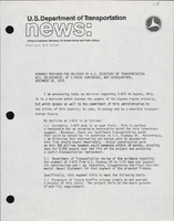 Remarks Prepared for Delivery by US Secretary of Transportation Neil Goldschmidt at a Press Conference DOT Headquarters