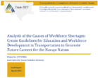 Analysis of the Causes of Workforce Shortages Create Guidelines for Education and Workforce Development in Transportation to Generate Future Careers for the Navajo Nation