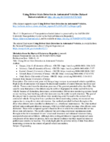 Using Driver State Detection in Automated Vehicles supporting dataset