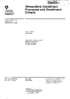 Wheelclimb Derailment Processes and Derailment Criteria