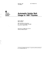 Automatic Safety Belt Usage in 1981 Toyotas