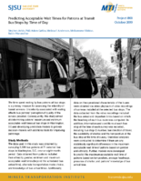 Predicting Acceptable Wait Times for Patrons at Transit Bus Stops by Time of Day Summary