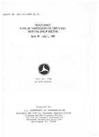 Proceedings  Pipeline Transportation Safety RD Working Group Meeting June 30July 1 1980