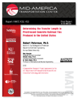 Determining the transfer length in prestressed concrete railroad ties produced in the United States
