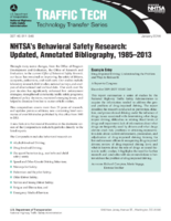 NHTSAs Behavioral Safety Research Updated Annotated Bibliography 19852013 Traffic Tech