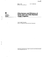 Effectiveness and Efficiency of Safety Belt and Child Restraint Usage Programs