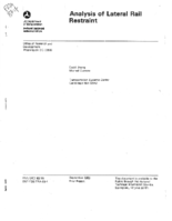 Analysis of Lateral Rail Restraint