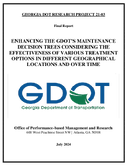 Enhancing the GDOTs Maintenance Decision Trees Considering the Effectiveness of Various Treatment Options in Different Geographical Locations and Over Time