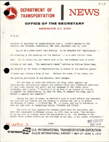 Excerpts of Secretary of Transportation John A Volpes Remarks to the Catholic War Veterans