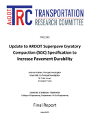 Update to ARDOT Superpave Gyratory Compaction SGC Specification to Increase Pavement Durability