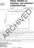 Price Trends for FederalAid Highway Construction 1987 Base Second Quarter 1998