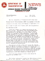 Department of Transportation News Urban Mass Transportation Administration UMTA 7581