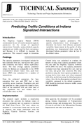 Predicting Traffic Conditions at Indiana Signalized Intersections Technical Summary