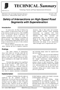 Safety of Intersections on HighSpeed Road Segments With Superelevation Technical Summary