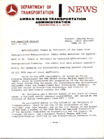 Department of Transportation News Urban Mass Transportation Administration UTMA 7635