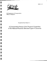Development of a Type I PM Cement  Supplementary Report 2  A Comparative Study of the Physical Properties of Six Natural Pozzolan Blended TypeIP Cements
