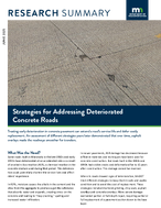 Strategies for Addressing Deteriorated Concrete Roads Research Summary