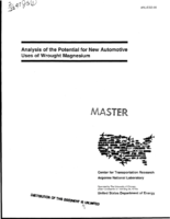 Analysis of the Potential for New Automotive Uses of Wrought Magnesium
