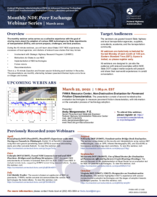 Monthly NDE Peer Exchange Webinar Series March 2021