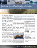 Baselining Current Road Weather Information Characterizing Sources and Evaluating Attributes