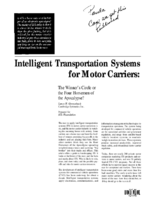 Intelligent Transportation Systems For Motor Carriers The Winners Circle Or The Four Horsemen Of The Apocalypse